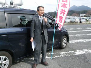 安原集落で(大久保後援会長撮影)